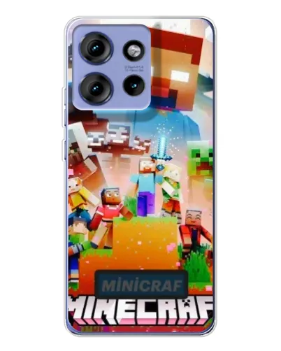 Чехол для Motorola Edge 50 с картинкой «Minecraft герои игры»
