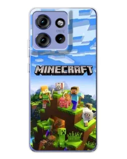 Чехол для Motorola Edge 50 с картинкой «Minecraft классический мир»