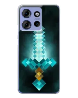 Чехол для Motorola Edge 50 с картинкой «Алмазный меч неон»