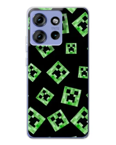 Чехол для Motorola Edge 50 с картинкой «Паттерн с криперами»