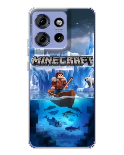 Чехол для Motorola Edge 50 с картинкой «Minecraft ледяной мир»
