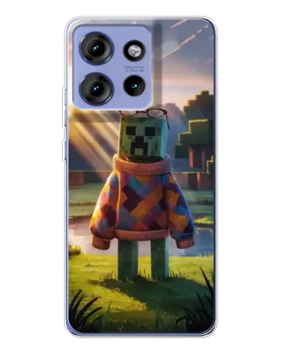 Чехол для Motorola Edge 50 с картинкой «Крипер в свитере»