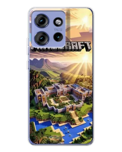 Чехол для Motorola Edge 50 с картинкой «Minecraft панорама»