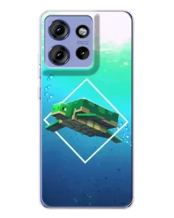 Чехол для Motorola Edge 50 с картинкой «Черепаха Minecraft»