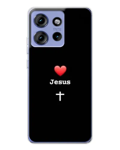 Чехол для Motorola Edge 50 с картинкой «Сердце - Jesus»