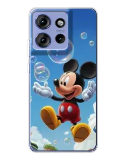 Чехол для Motorola Edge 50 с картинкой «Mickey и мыльные пузыри»