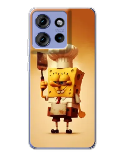Чехол для Motorola Edge 50 с картинкой «Губка Боб повар»