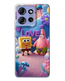 Чехол для Motorola Edge 50 с картинкой «Губка Боб Патрик»
