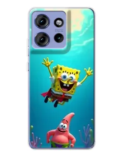 Чехол для Motorola Edge 50 с картинкой «Спанч Боб под водой»