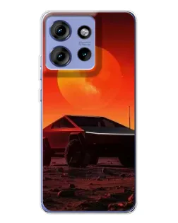 Чехол для Motorola Edge 50 с картинкой «Cybertruck на Марсе»
