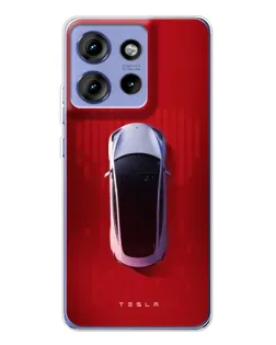 Чехол для Motorola Edge 50 с картинкой «Tesla Top View»