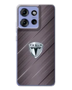 Чехол для Motorola Edge 50 с картинкой «Металлическая текстура Tesla»