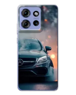 Чехол для Motorola Edge 50 с картинкой «Mercedes — ночной город»