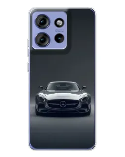 Чехол для Motorola Edge 50 с картинкой «Mercedes на черном»