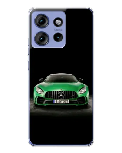 Чехол для Motorola Edge 50 с картинкой «Mercedes — неоновый лого»
