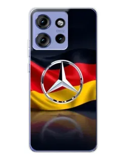 Чехол для Motorola Edge 50 с картинкой «Mercedes — флаг Германии»