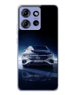 Чехол для Motorola Edge 50 с картинкой «Ночной Mercedes EQ»