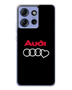 Чехол для Motorola Edge 50 с картинкой «Логотип Audi Heart»
