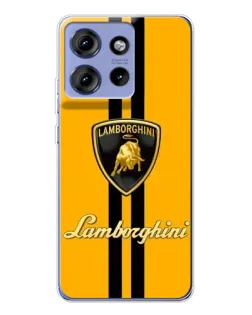 Чехол для Motorola Edge 50 с картинкой «Lamborghini Stripe желтый»