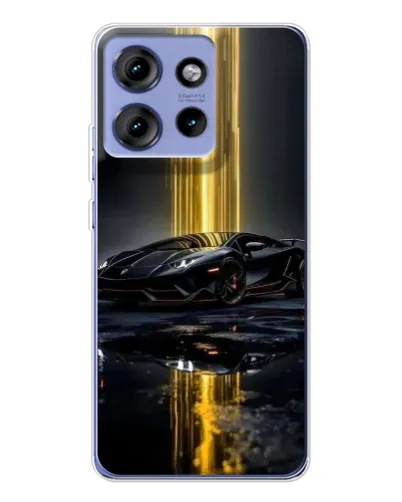 Чехол для Motorola Edge 50 с картинкой «Ночной Lamborghini драйв»