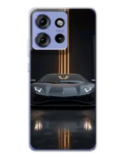 Чехол для Motorola Edge 50 с картинкой «Lamborghini золотые линии»