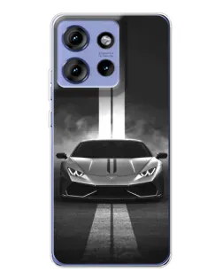 Чехол для Motorola Edge 50 с картинкой «Lamborghini симметрия дорог»