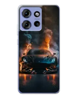 Чехол для Motorola Edge 50 с картинкой «Lamborghini дымная эстетика»
