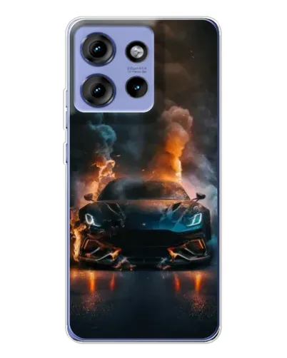 Чехол для Motorola Edge 50 с картинкой «Lamborghini дымная эстетика»