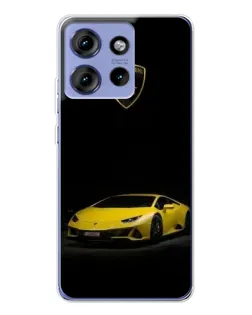 Чехол для Motorola Edge 50 с картинкой «Lamborghini желтый акцент»