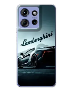 Чехол для Motorola Edge 50 с картинкой «Классическая надпись Lamborghini»