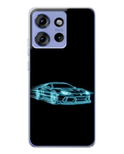 Чехол для Motorola Edge 50 с картинкой «Неоновый контур Lamborghini»
