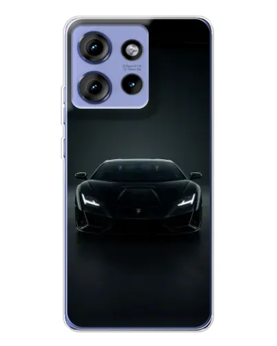 Чехол для Motorola Edge 50 с картинкой «Черный Lamborghini Aventador»