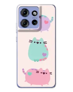 Чехол для Motorola Edge 50 с картинкой «Pusheen трио»