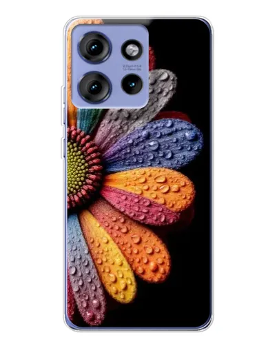 Чохол для Motorola Edge 50 з картинкою «Райдужна квітка»