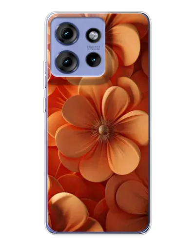 Чохол для Motorola Edge 50 з картинкою «Помаранчева макро квітка»