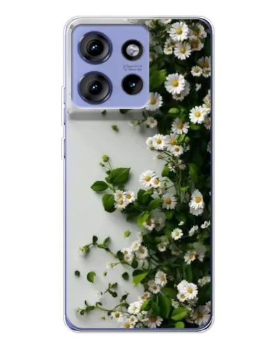 Чохол для Motorola Edge 50 з картинкою «Гілка дрібних білих квітів»
