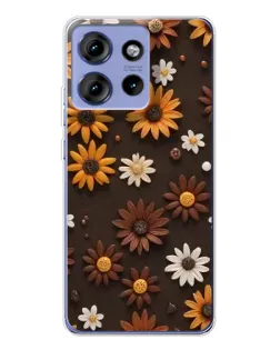 Чохол для Motorola Edge 50 з картинкою «Візерунок з маленьких соняшників»