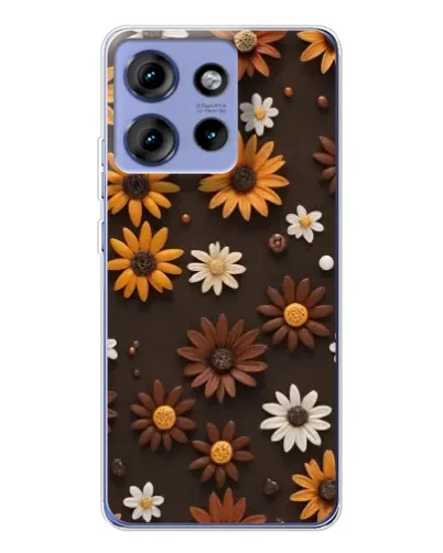 Чохол для Motorola Edge 50 з картинкою «Візерунок з маленьких соняшників»