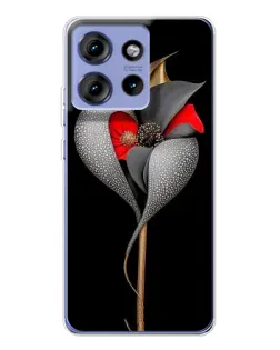 Чохол для Motorola Edge 50 з картинкою «Срібна фантазійна квітка»