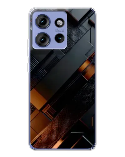 Чехол для Motorola Edge 50 с картинкой «Черные геометрические блоки»