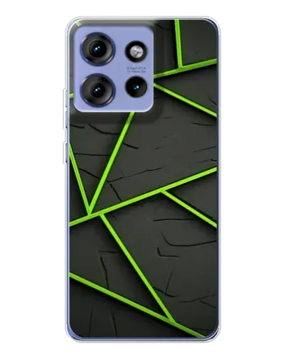 Чехол для Motorola Edge 50 с картинкой «Зеленые геометрические линии»