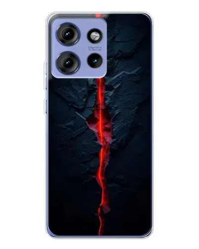 Чехол для Motorola Edge 50 с картинкой «Kрасная лавовая трещина»