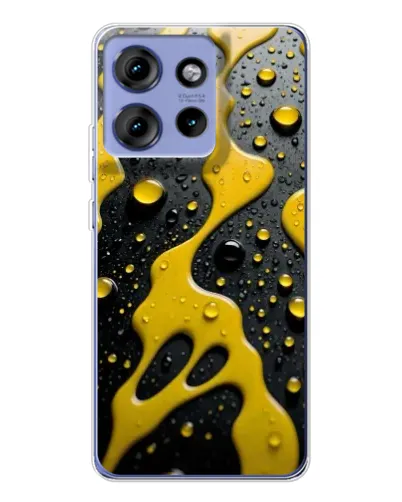 Чехол для Motorola Edge 50 с картинкой «Жидкое желтое золото»