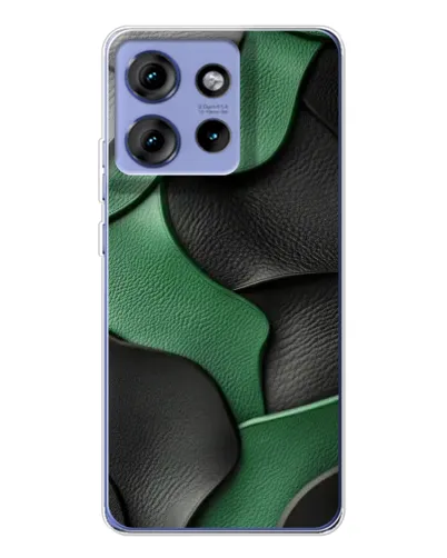 Чехол для Motorola Edge 50 с картинкой «Зеленые кожаные волны»