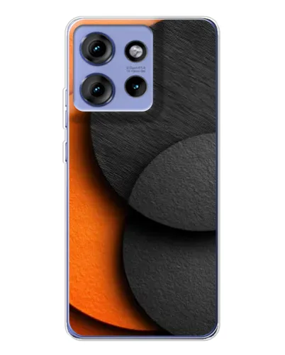 Чехол для Motorola Edge 50 с картинкой «Геометрия оранжевых кругов»
