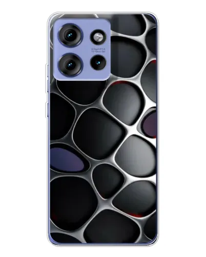 Чехол для Motorola Edge 50 с картинкой «Объемная темная решетка»