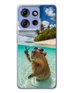 Чохол для Motorola Edge 50 з картинкою «Капібара на морі»