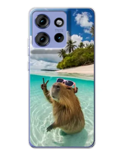 Чохол для Motorola Edge 50 з картинкою «Капібара на морі»