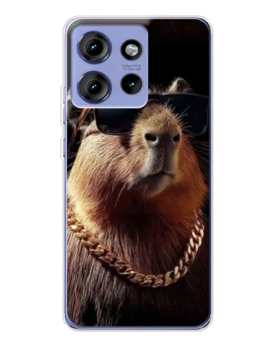 Чохол для Motorola Edge 50 з картинкою «Капібара золотий ланцюг»