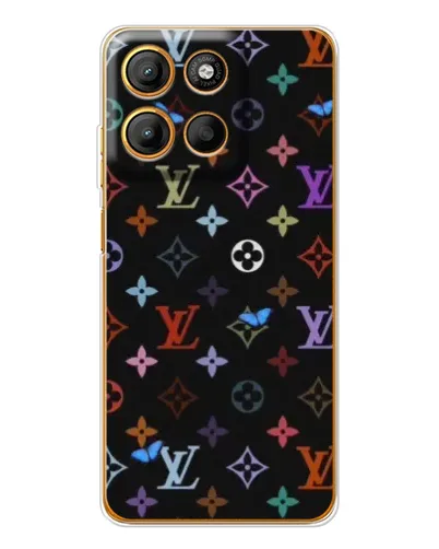 Чехол для Motorola Edge 60 Fusion с картинкой «Цветная монограмма LV»
